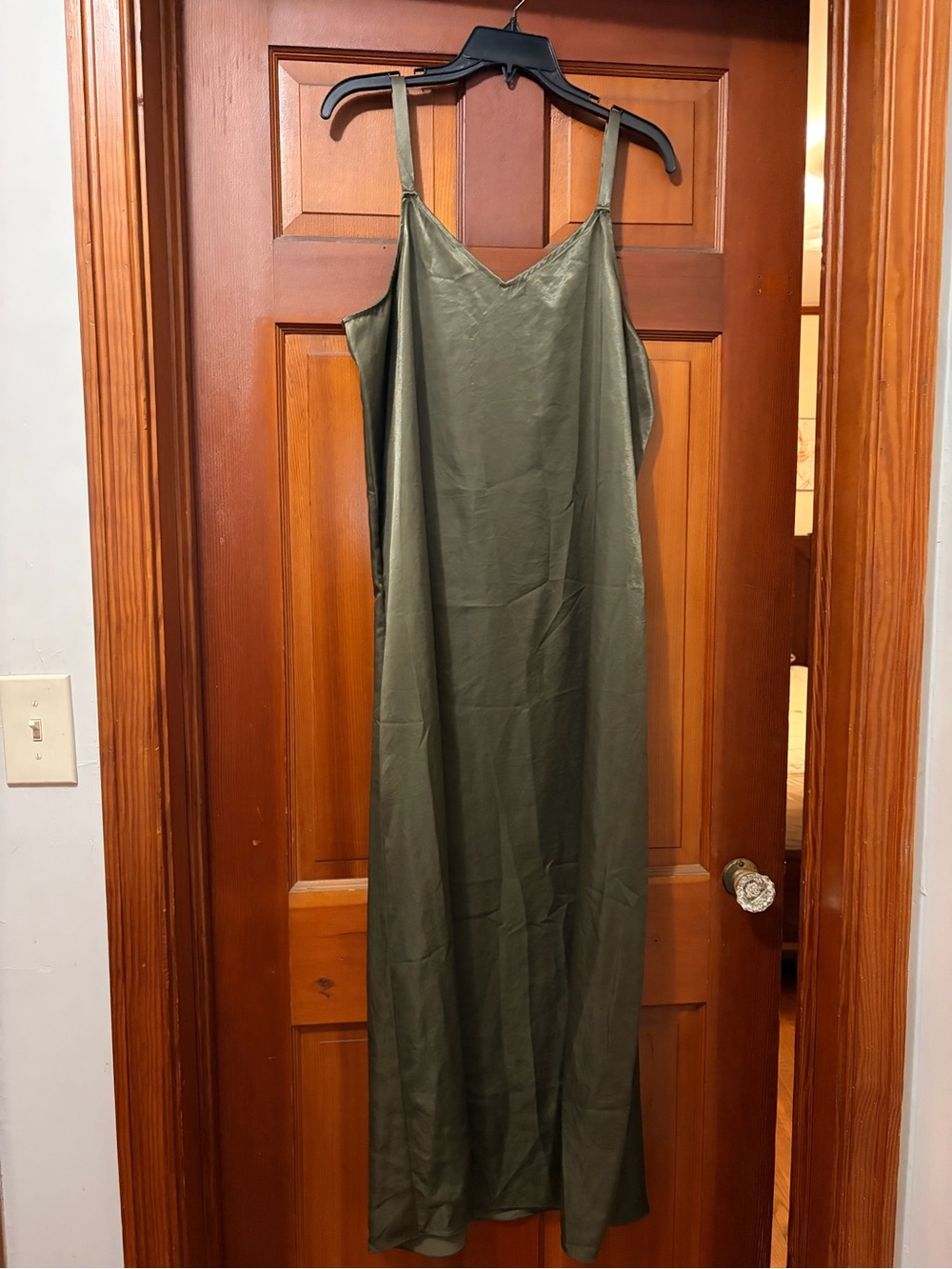 Vince Camuto Olive Green Slip Maxi Dress - Classic Minimalist NWT